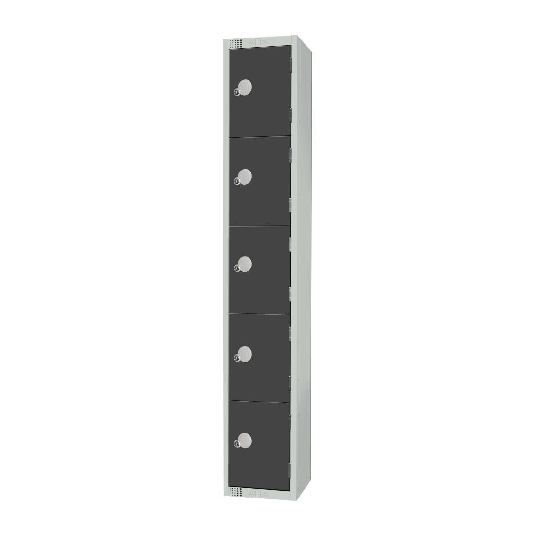 GR681-P Elite Five Door Padlock Locker Graphite Grey JD Catering Equipment Solutions Ltd