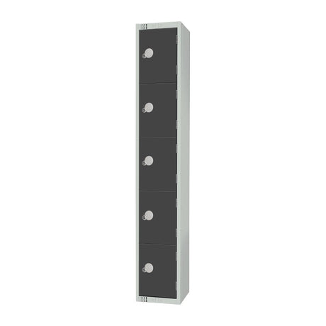 GR681-P Elite Five Door Padlock Locker Graphite Grey JD Catering Equipment Solutions Ltd