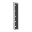 GR681-PS Elite Five Door Padlock Locker Graphite Grey with Sloping Top JD Catering Equipment Solutions Ltd