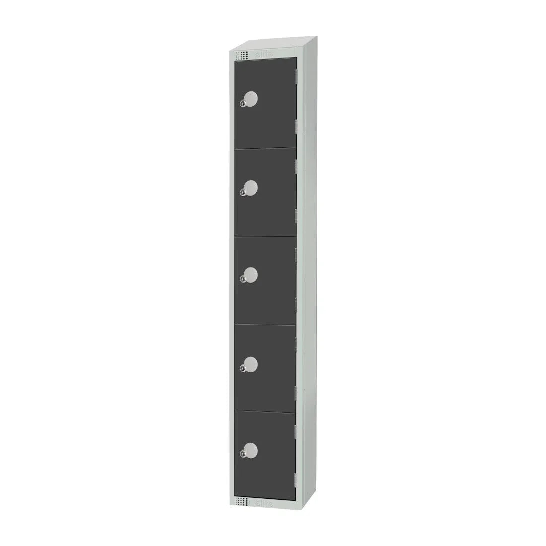 GR681-PS Elite Five Door Padlock Locker Graphite Grey with Sloping Top - JD Catering Equipment Solutions Ltd