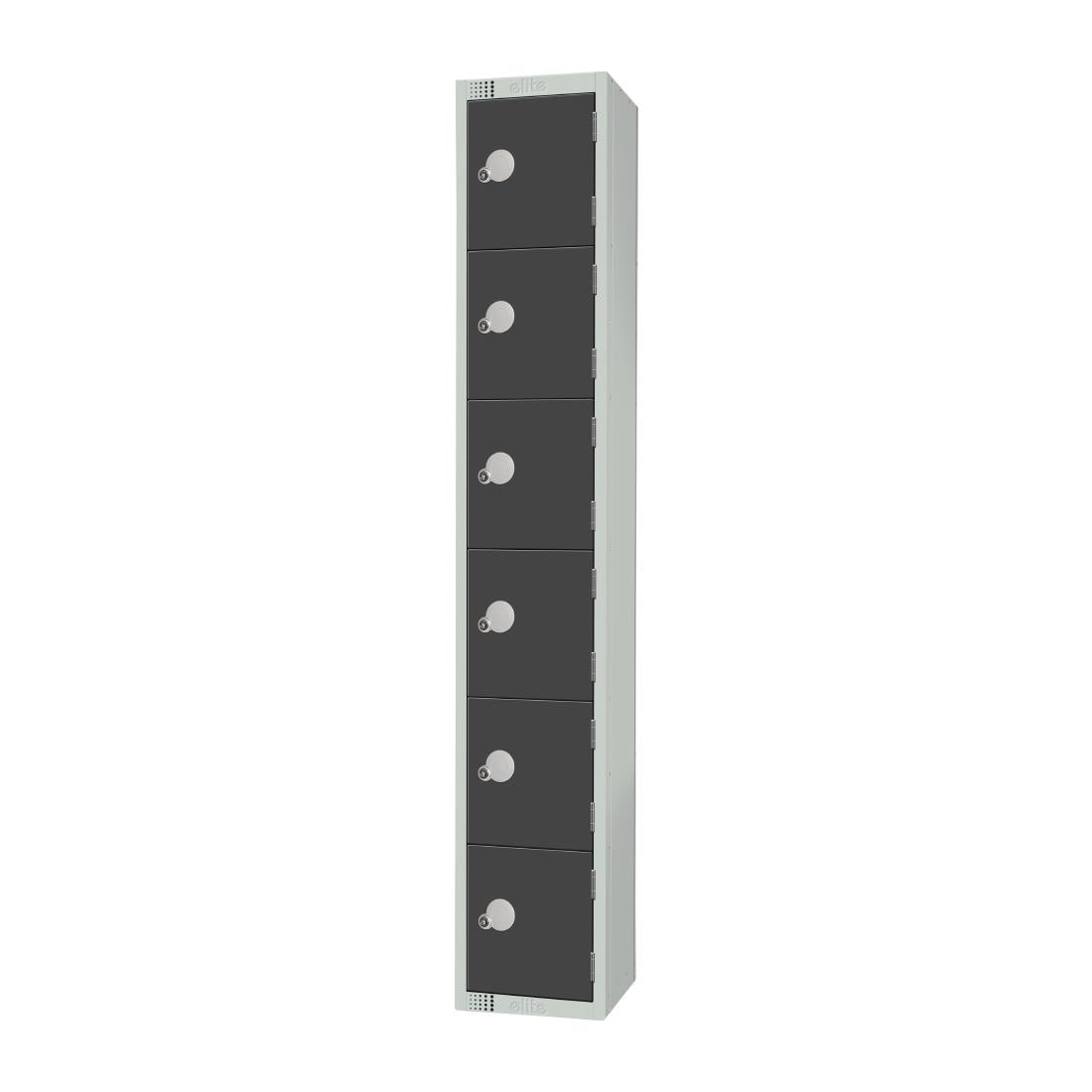 GR682-CL Elite Six Door Manual Combination Locker Locker Graphite Grey JD Catering Equipment Solutions Ltd