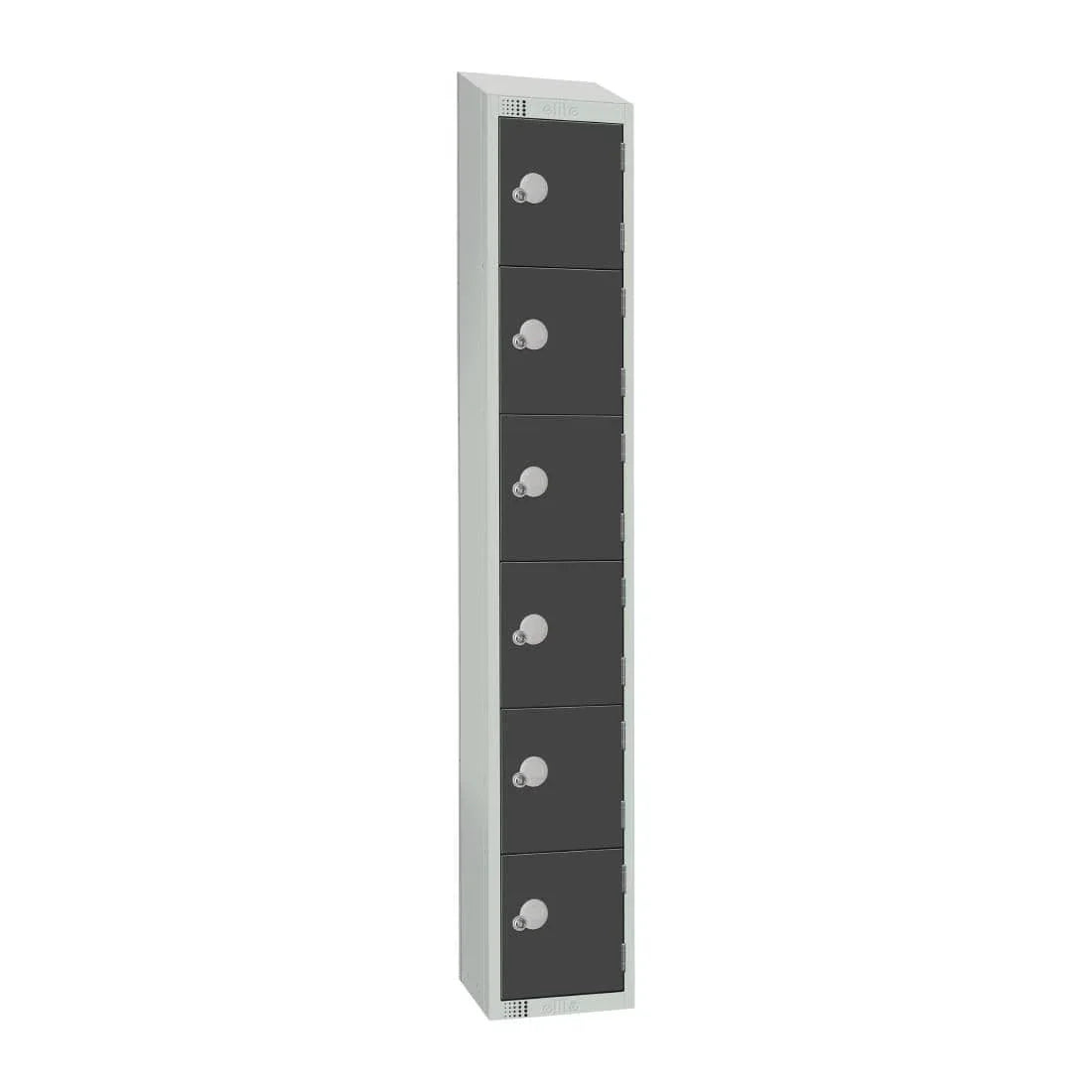 GR682-CNS Elite Six Door Coin Return Locker with Sloping Top Graphite Grey - JD Catering Equipment Solutions Ltd