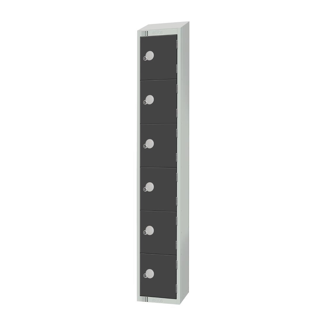 GR682-CNS Elite Six Door Coin Return Locker with Sloping Top Graphite Grey JD Catering Equipment Solutions Ltd