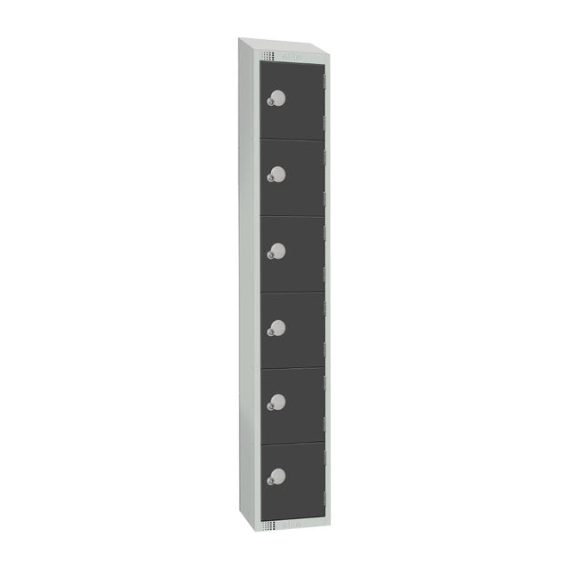 GR682-CS Elite Six Door Camlock Locker with Sloping Top Graphite Grey JD Catering Equipment Solutions Ltd