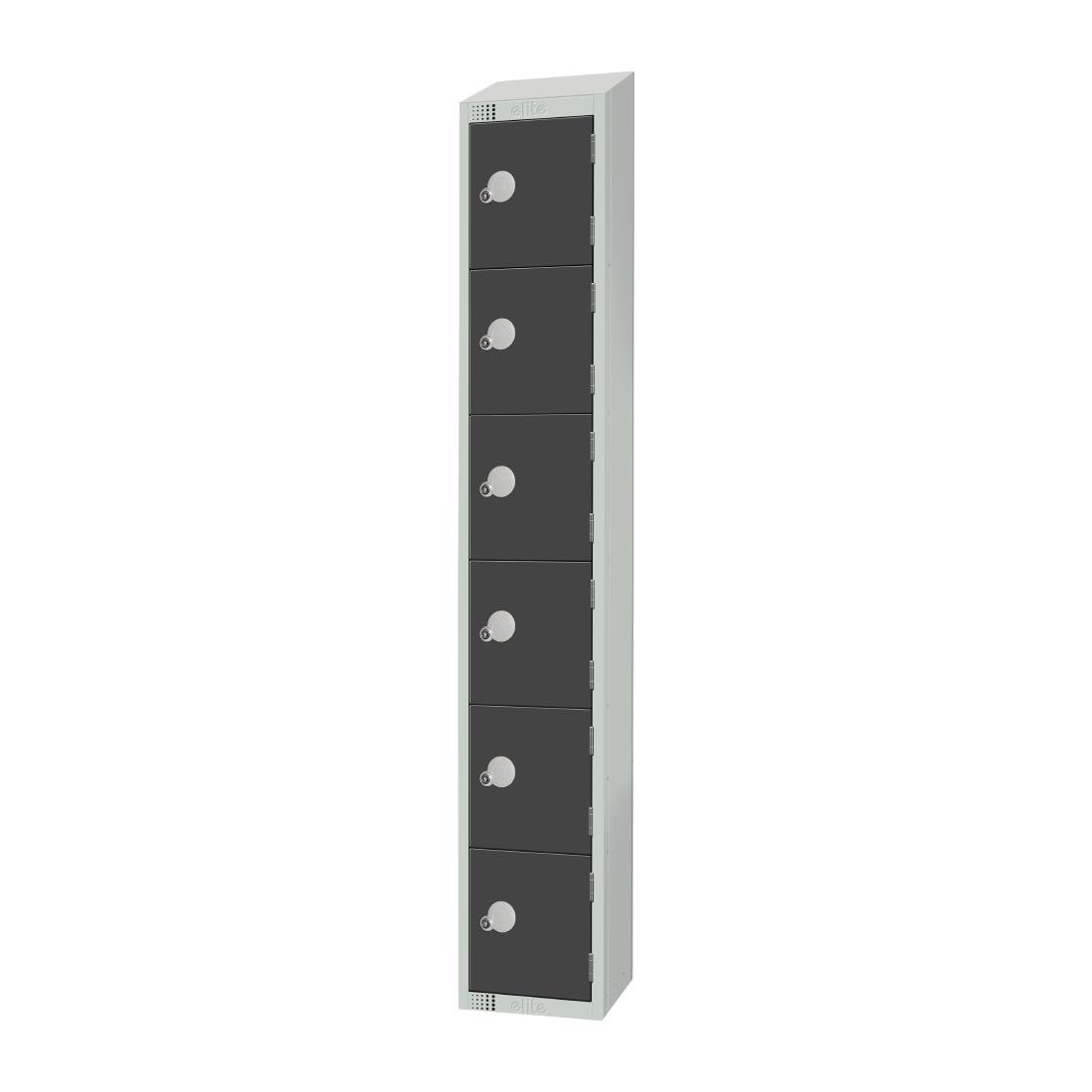 GR682-CS Elite Six Door Camlock Locker with Sloping Top Graphite Grey JD Catering Equipment Solutions Ltd