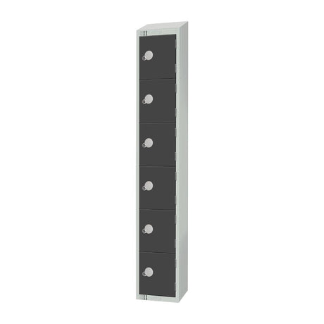GR682-CS Elite Six Door Camlock Locker with Sloping Top Graphite Grey JD Catering Equipment Solutions Ltd