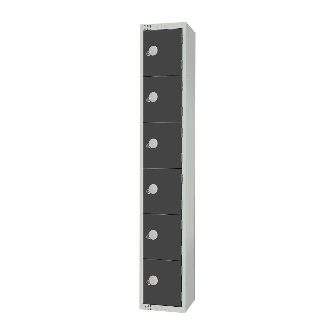 GR682-P Elite Six Door Padlock Locker Graphite Grey JD Catering Equipment Solutions Ltd