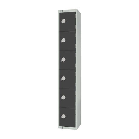 GR682-P Elite Six Door Padlock Locker Graphite Grey JD Catering Equipment Solutions Ltd
