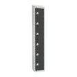 GR682-PS Elite Six Door Padlock Locker with Sloping Top Graphite Grey JD Catering Equipment Solutions Ltd