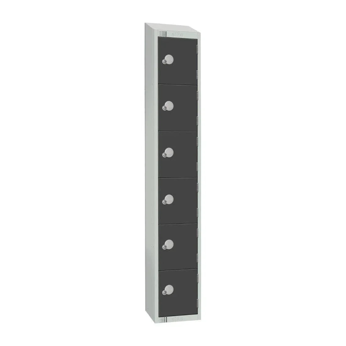 GR682-PS Elite Six Door Padlock Locker with Sloping Top Graphite Grey - JD Catering Equipment Solutions Ltd