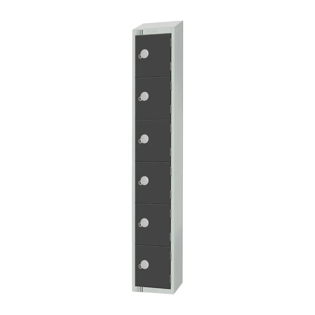 GR682-PS Elite Six Door Padlock Locker with Sloping Top Graphite Grey - JD Catering Equipment Solutions Ltd