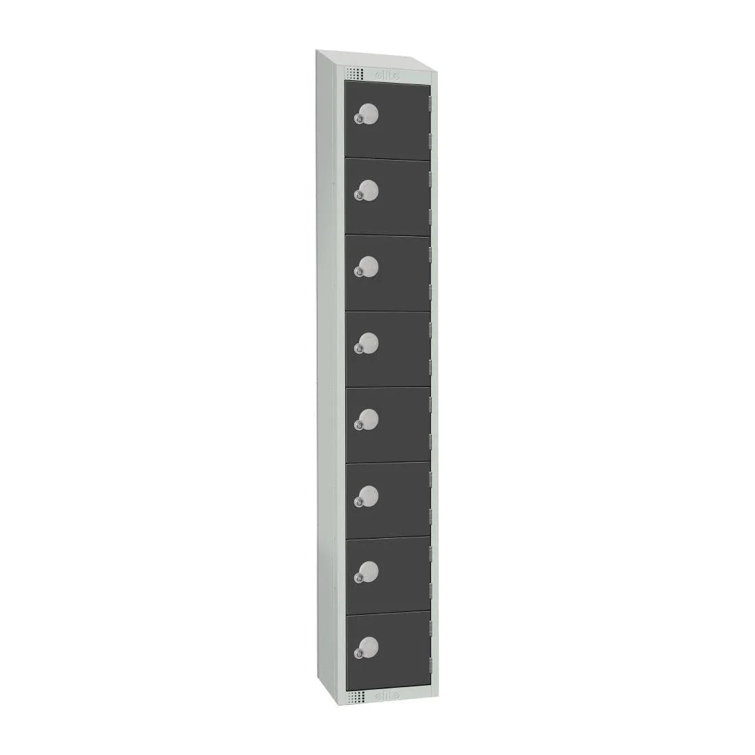 GR683-CNS Elite Eight Door Coin Return Locker with Sloping Top Graphite Grey - JD Catering Equipment Solutions Ltd