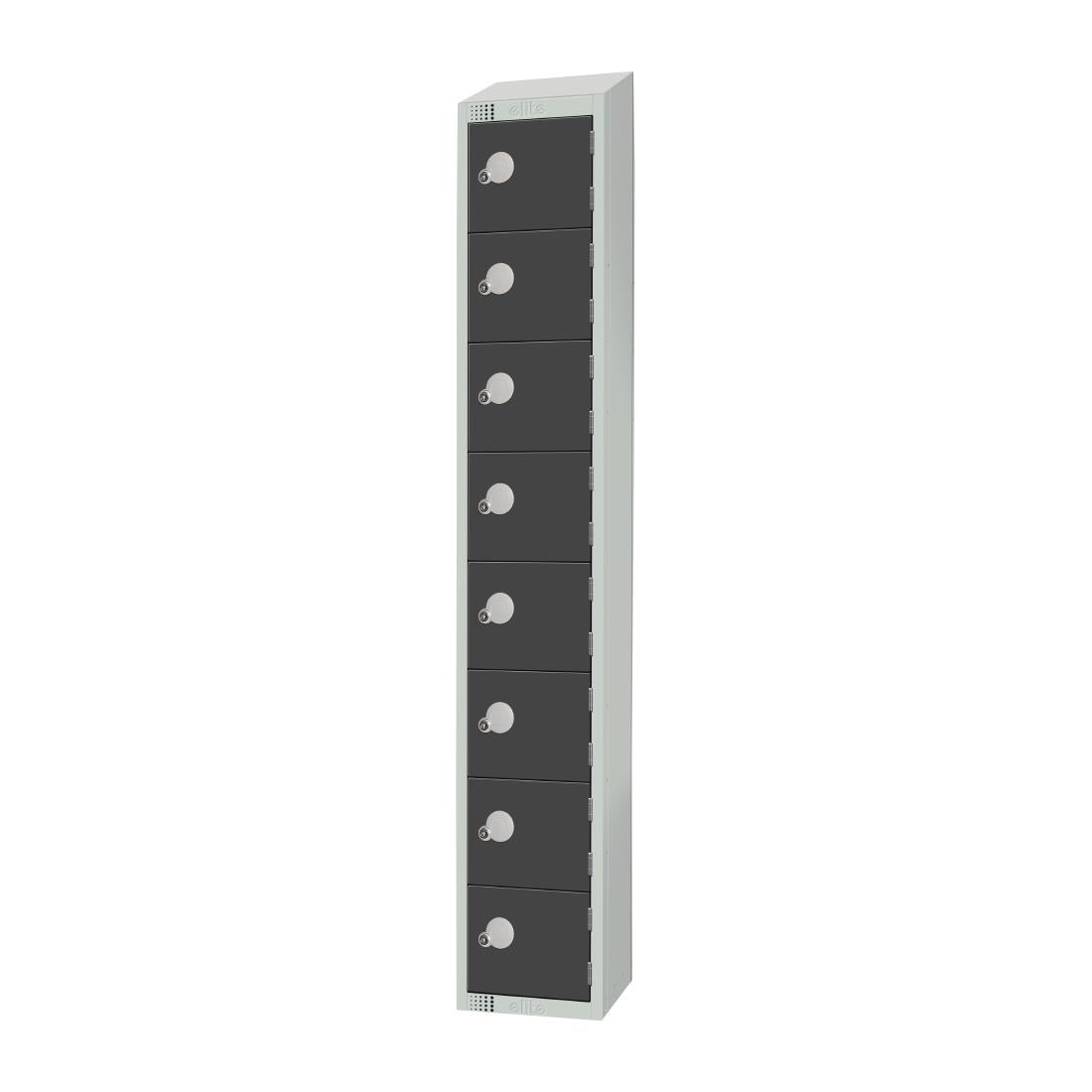 GR683-PS Elite Eight Door Padlock Locker with Sloping Top Graphite Grey JD Catering Equipment Solutions Ltd