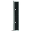 GR685-PS Elite Double Door Padlock Locker with Sloping Top Black JD Catering Equipment Solutions Ltd