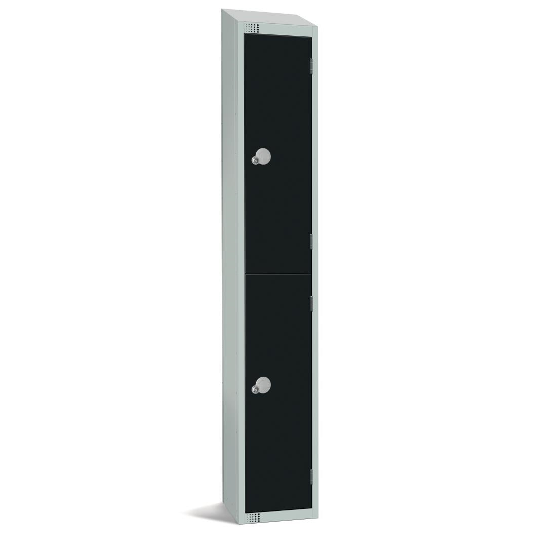 GR685-PS Elite Double Door Padlock Locker with Sloping Top Black JD Catering Equipment Solutions Ltd
