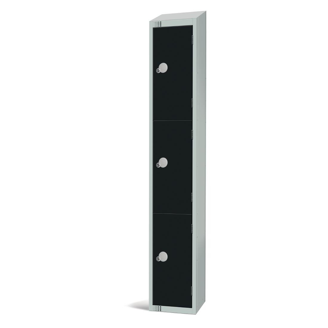 GR686-ELS Elite Three Door Electronic Combination Locker with Sloping Top Black JD Catering Equipment Solutions Ltd