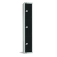 GR686-PS Elite Three Door Padlock Locker Black with Sloping Top JD Catering Equipment Solutions Ltd