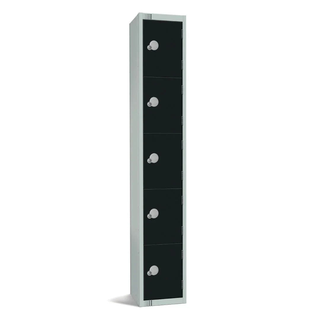 GR688-CLS Elite Five Door Manual Combination Locker Locker Black with sloping top - JD Catering Equipment Solutions Ltd