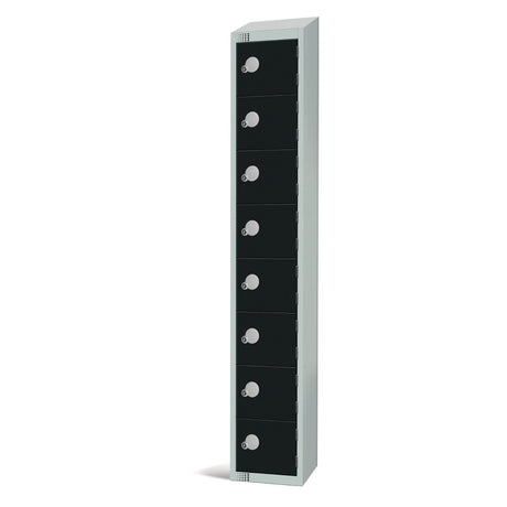 GR690-CLS Elite Eight Door Manual Combination Locker Locker Black with sloping top JD Catering Equipment Solutions Ltd