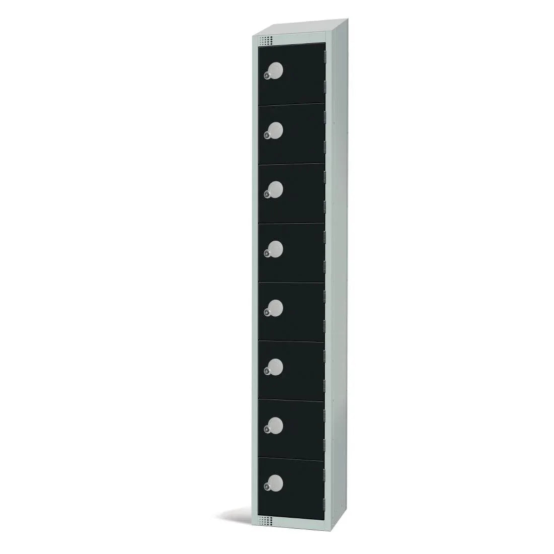 GR690-CS Elite Eight Door Camlock Locker with Sloping Top Black - JD Catering Equipment Solutions Ltd