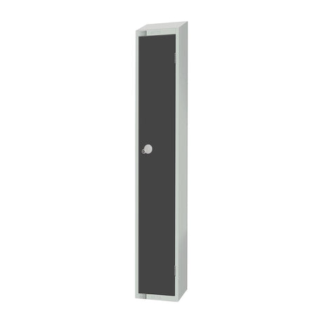 GR691-CS Elite Single Door Camlock Locker Graphite Grey with Sloping Top JD Catering Equipment Solutions Ltd