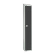 GR691-PS Elite Single Door Padlock Locker Graphite Grey with Sloping Top JD Catering Equipment Solutions Ltd