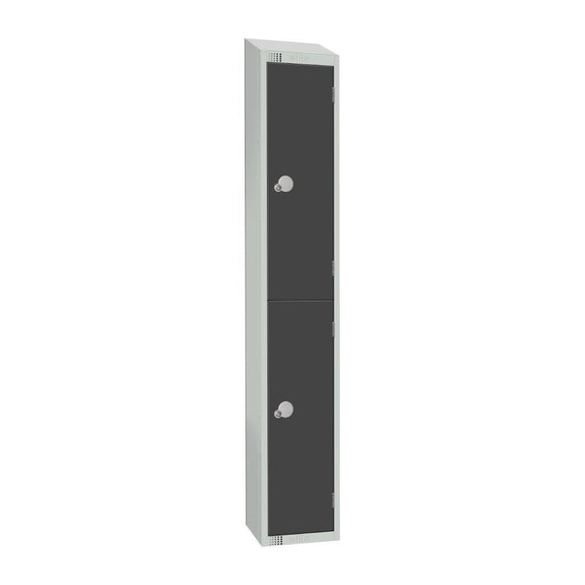 GR692-PS Elite Double Door Padlock Locker Graphite Grey with Sloping Top JD Catering Equipment Solutions Ltd