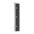 GR693-PS Elite Three Door Padlock Locker Graphite Grey with Sloping Top JD Catering Equipment Solutions Ltd