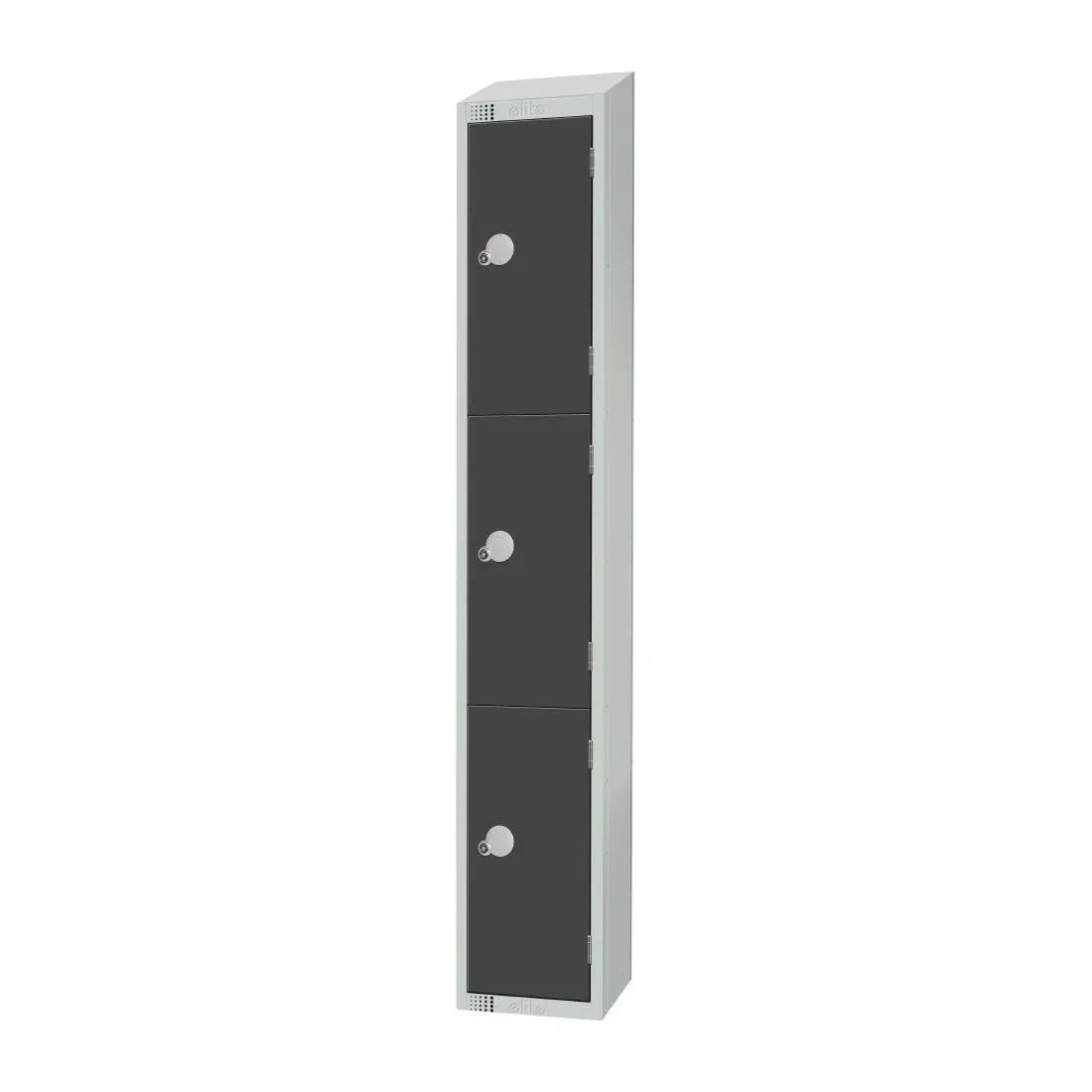 GR693-PS Elite Three Door Padlock Locker Graphite Grey with Sloping Top - JD Catering Equipment Solutions Ltd