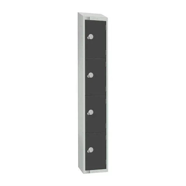 GR694-CNS Elite Four Door Coin Return Locker with Sloping Top Graphite Grey - JD Catering Equipment Solutions Ltd