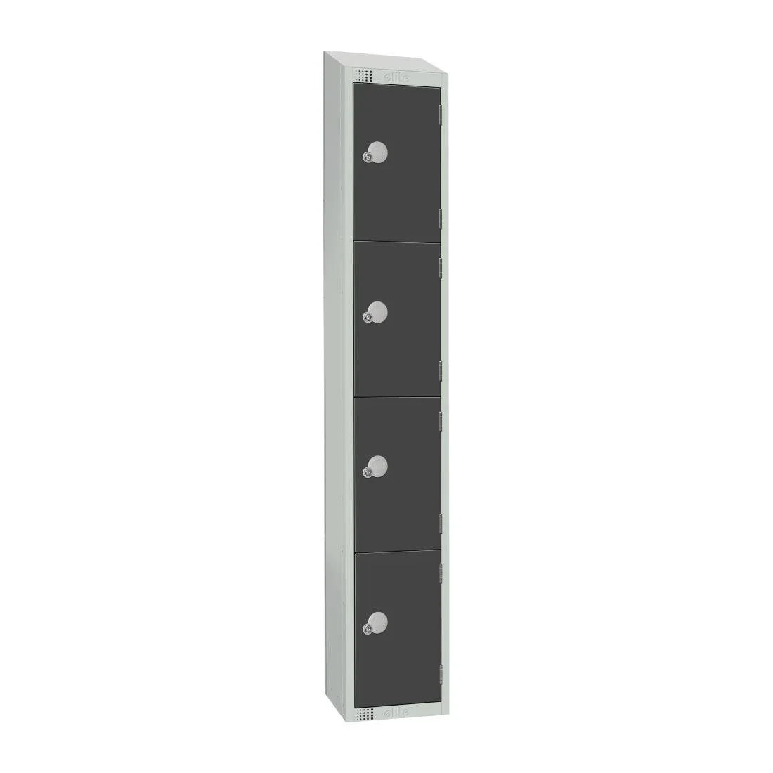 GR694-CNS Elite Four Door Coin Return Locker with Sloping Top Graphite Grey - JD Catering Equipment Solutions Ltd