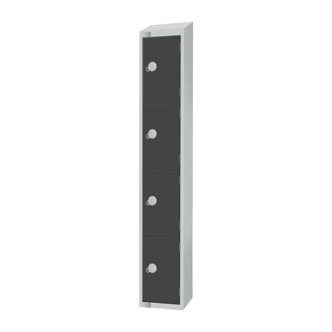 GR694-PS Elite Four Door Padlock Locker with Sloping Top Graphite Grey JD Catering Equipment Solutions Ltd