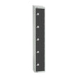 GR695-CS Elite Five Door Camlock Locker with Sloping Top Graphite Grey JD Catering Equipment Solutions Ltd