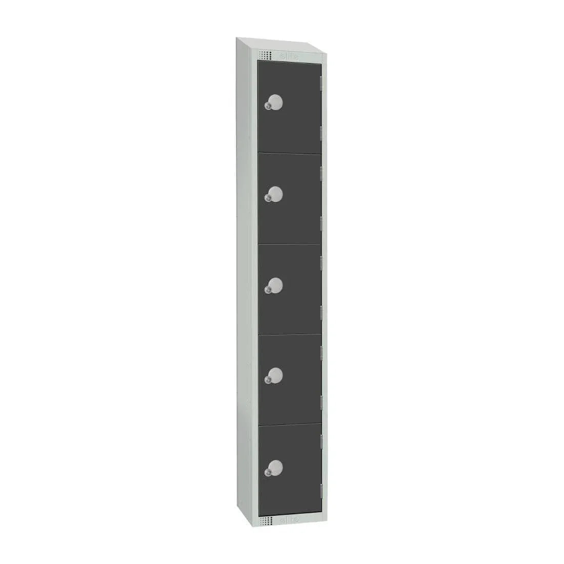 GR695-PS Elite Five Door Padlock Locker Graphite Grey with Sloping Top - JD Catering Equipment Solutions Ltd