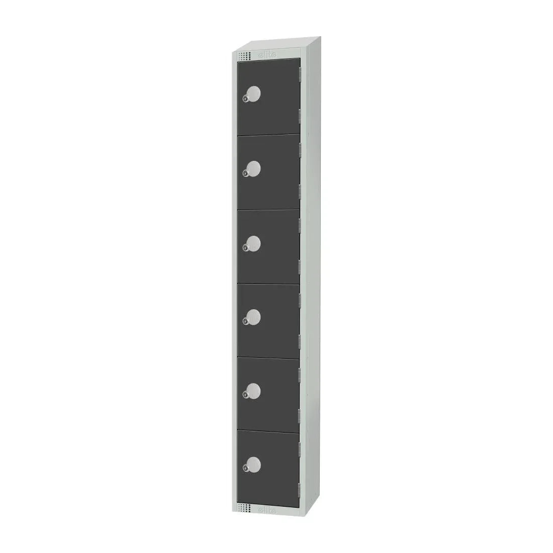 GR696-CNS Elite Six Door Coin Return Locker with Sloping Top Graphite Grey - JD Catering Equipment Solutions Ltd