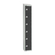 GR696-CNS Elite Six Door Coin Return Locker with Sloping Top Graphite Grey JD Catering Equipment Solutions Ltd