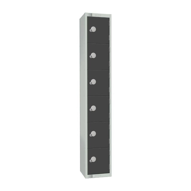 GR696-ELS Elite Six Door Electronic Combination Locker with Sloping Top Graphite Grey JD Catering Equipment Solutions Ltd