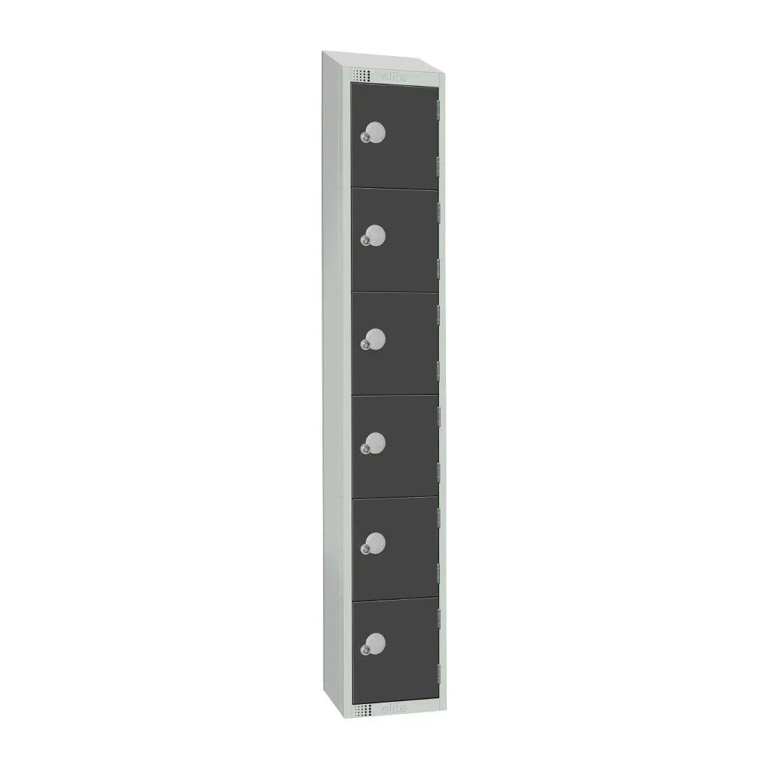 GR696-ELS Elite Six Door Electronic Combination Locker with Sloping Top Graphite Grey - JD Catering Equipment Solutions Ltd