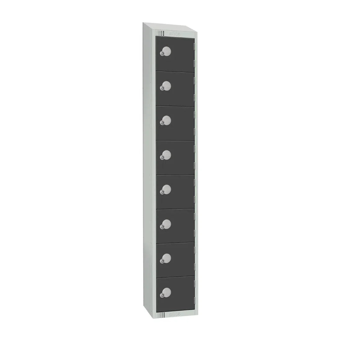 GR697-CNS Elite Eight Door Coin Return Locker with Sloping Top Graphite Grey - JD Catering Equipment Solutions Ltd