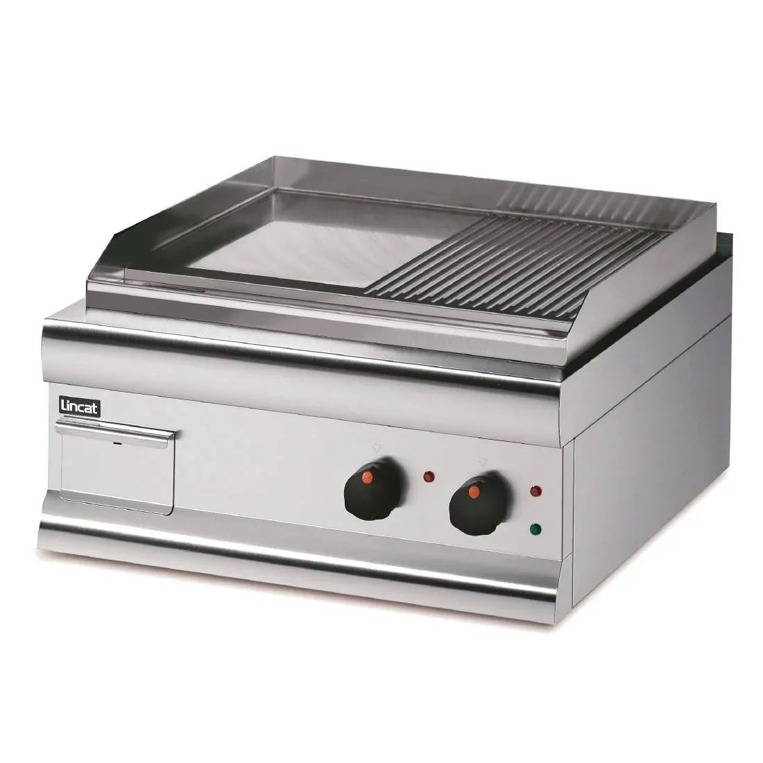 GS6/TR/E - Lincat Silverlink 600 Electric Counter-top Griddle - Twin Zone - Half-Ribbed Plate - Extra Power - W 600 mm - 5.6 kW - JD Catering Equipment Solutions Ltd