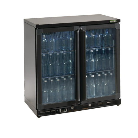 Gamko Bottle Cooler - Double Hinged Door 250 Ltr Black JD Catering Equipment Solutions Ltd