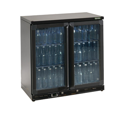 Gamko Bottle Cooler - Double Hinged Door 250 Ltr Black JD Catering Equipment Solutions Ltd