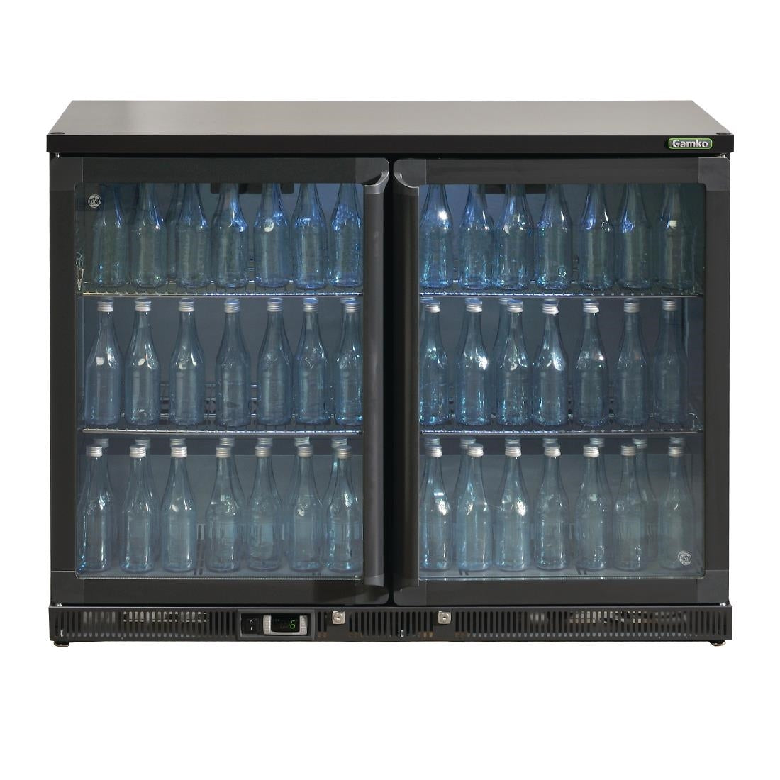 Gamko Bottle Cooler - Double Hinged Door 275 Ltr Black JD Catering Equipment Solutions Ltd