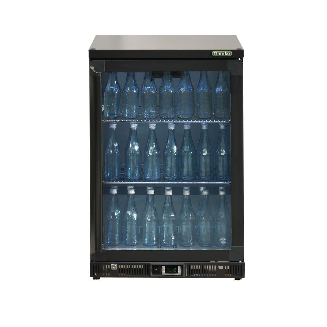 Gamko Bottle Cooler - Single Hinged Door 150 Ltr Black JD Catering Equipment Solutions Ltd