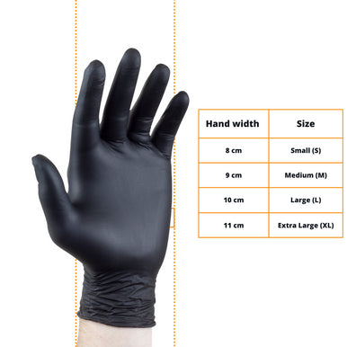 Teknik Black Nitrile Powder-Free Disposable Gloves (1000) 10x100