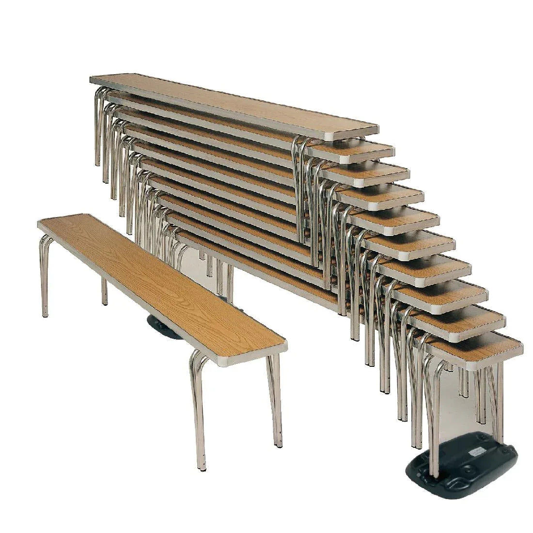 CD586 Gopak Contour Stacking Bench Oak Effect - JD Catering Equipment Solutions Ltd