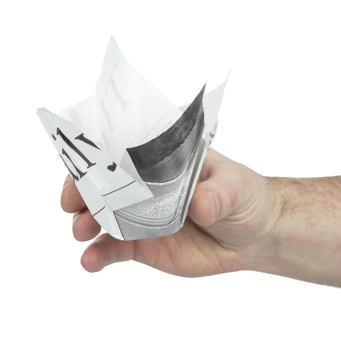 Grease-Resistant Paper Chip Crowns Newspaper Print (Pack of 1100) JD Catering Equipment Solutions Ltd