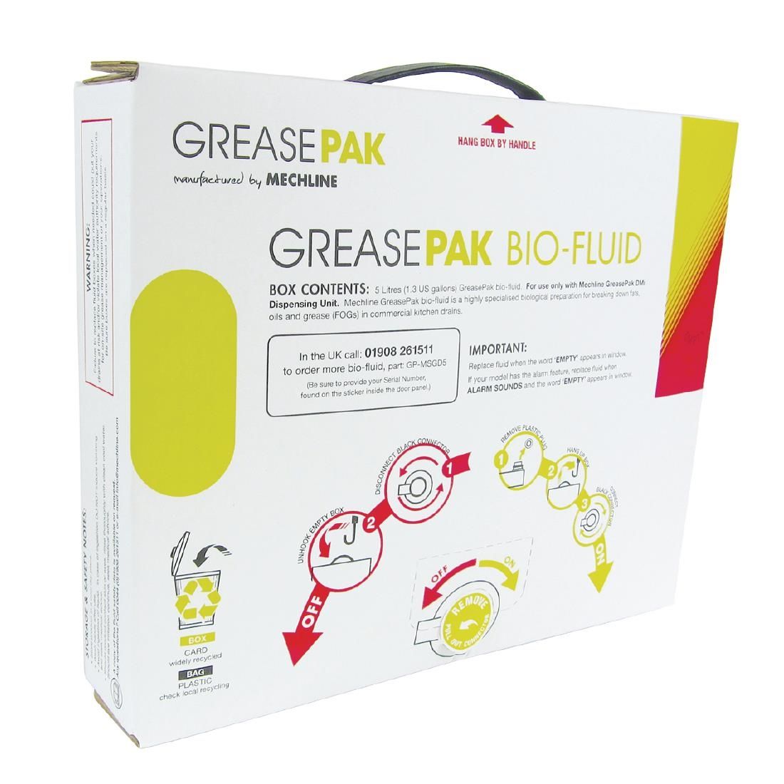 GreasePak MSGD5 Dosing Fluid 5Ltr (Individual 5ltr Pack) JD Catering Equipment Solutions Ltd