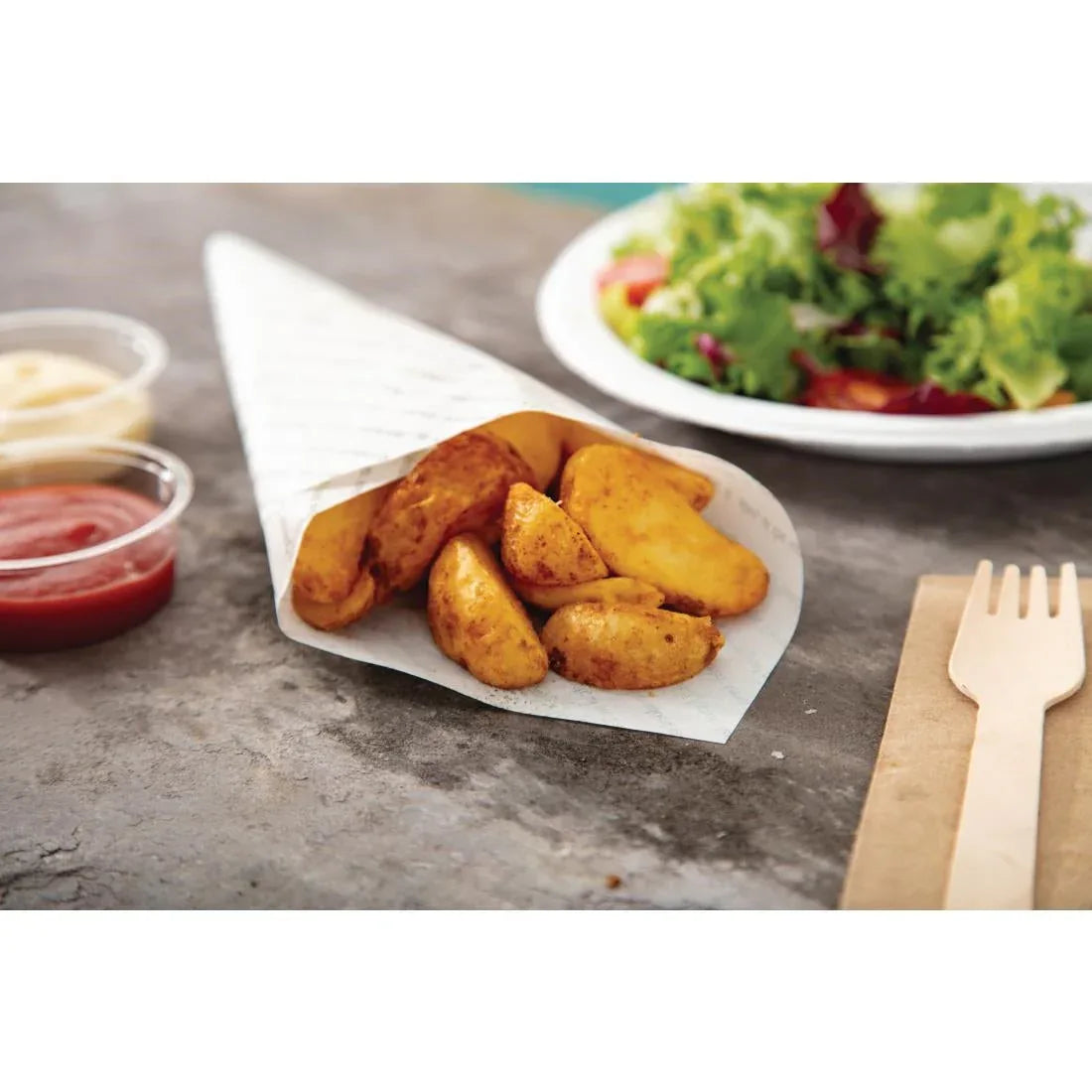 GK975 Greaseproof Paper Sheets Fresh and Tasty Print 255 x 203mm (Pack of 500) - JD Catering Equipment Solutions Ltd