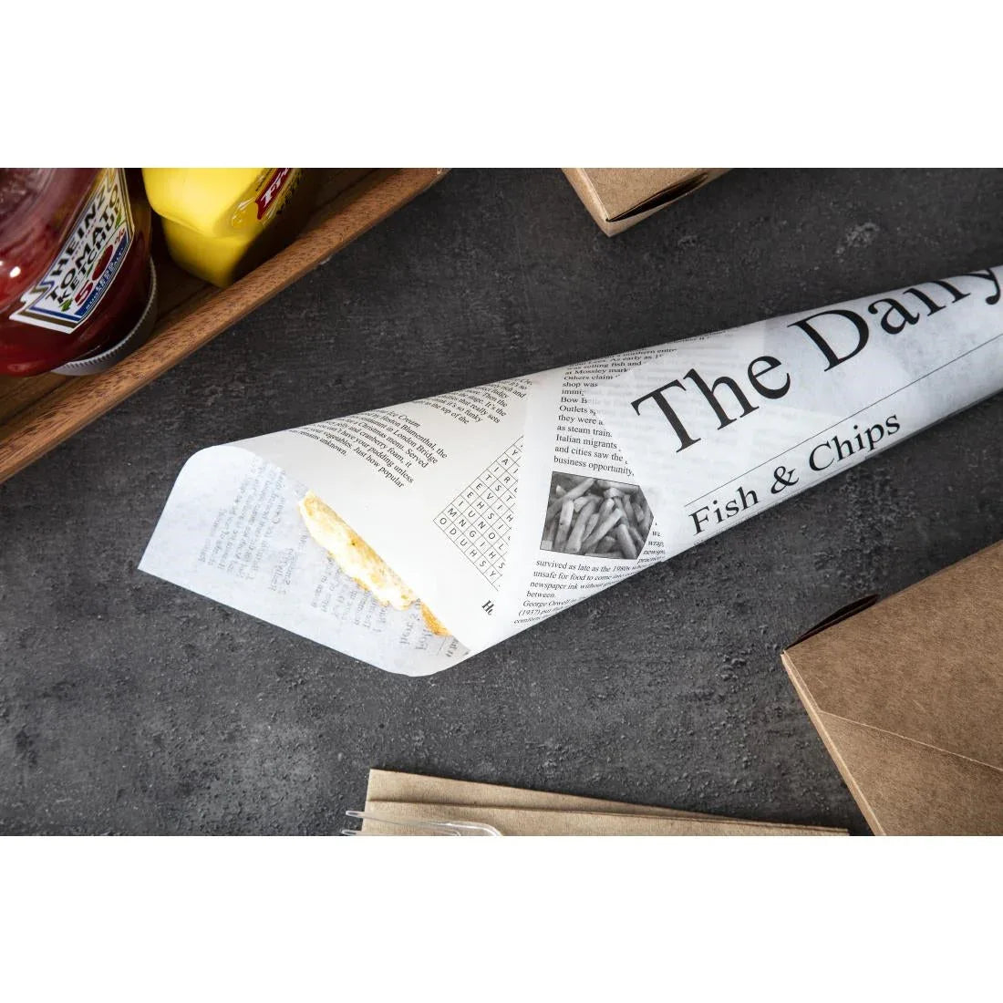 GF036 Greaseproof Paper Sheets Newspaper Print 270 x 420mm (Pack of 500) - JD Catering Equipment Solutions Ltd